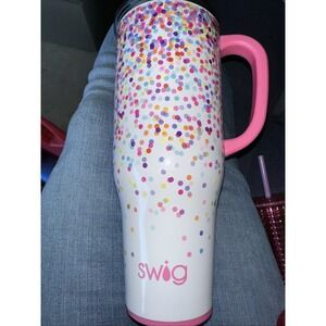 Swig Confetti Birthday 40oz Mega Mug Straw Stainless Steel Tumbler Cup